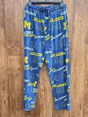 Teen Size "M" Michigan Wolverines Blue & Yellow Lounge Pants